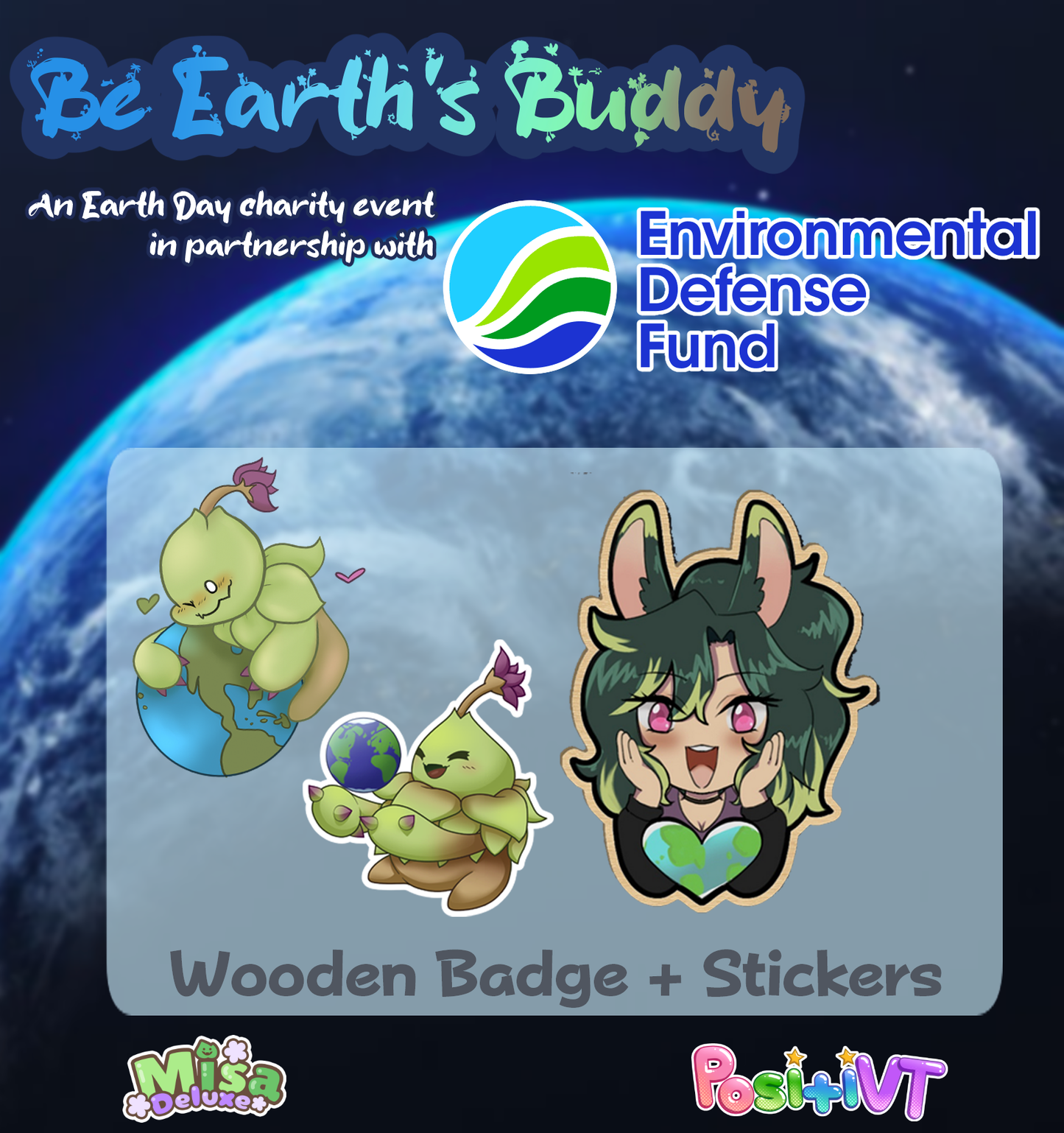 Be Earth's Buddy 2025 Tier 2 - Wooden Badge + Stickers