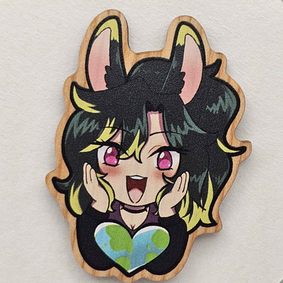 Misa Heart Earth Wood pin - BEB